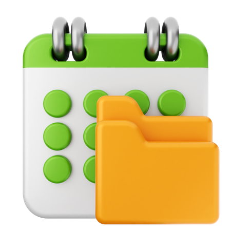 Folder Calendar  3D Icon