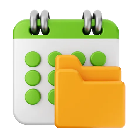 Folder Calendar  3D Icon