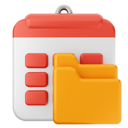 Folder Calendar  3D Icon