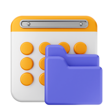 Folder Calendar  3D Icon