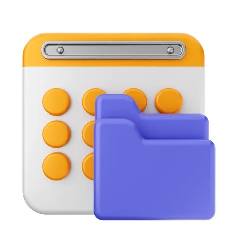 Folder Calendar  3D Icon