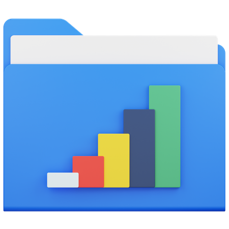 Folder Chart  3D Icon