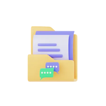 Folder Chat  3D Icon