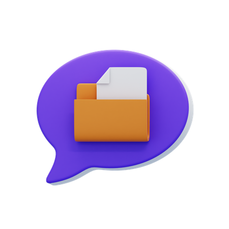 Folder Chat Bubble  3D Icon