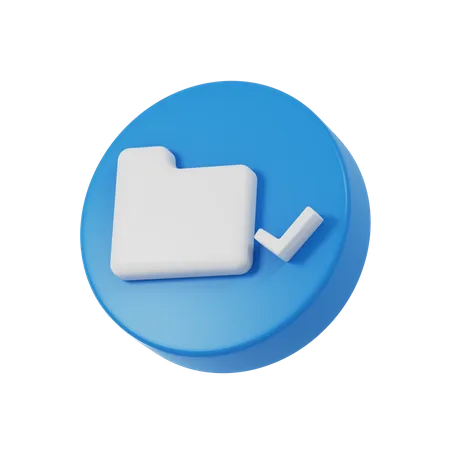 Folder Check 3 D Icon 3D Icon