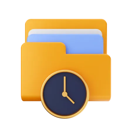 Folder clock  3D Icon