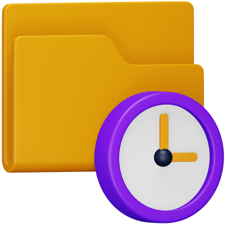 Folder Clock  3D Icon