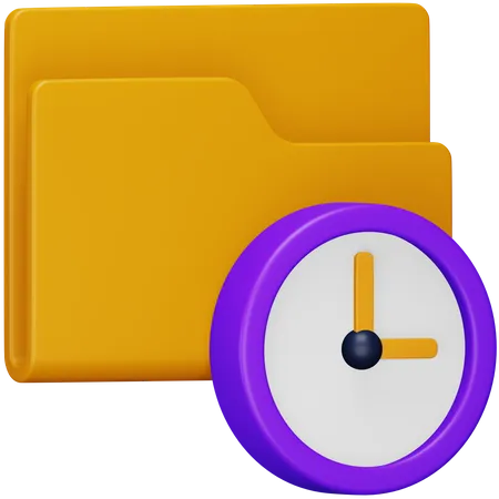 Folder Clock  3D Icon