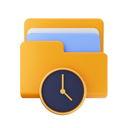 Folder clock  3D Icon