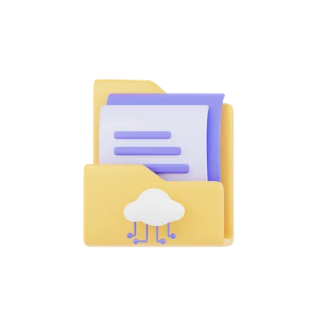 3 D Folder Cloud Icon Render 3D Icon