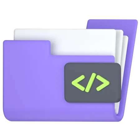 Folder code  3D Icon