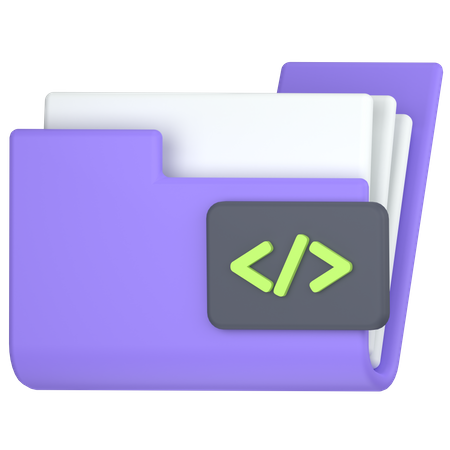 Folder code  3D Icon