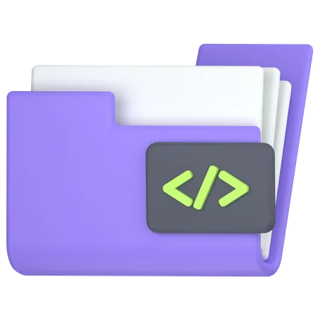 Coding And Programming Folder 3D Icon