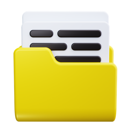 Folder Data  3D Icon