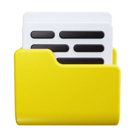 Folder Data  3D Icon