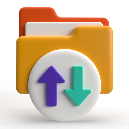 Folder Data Transfer  3D Icon