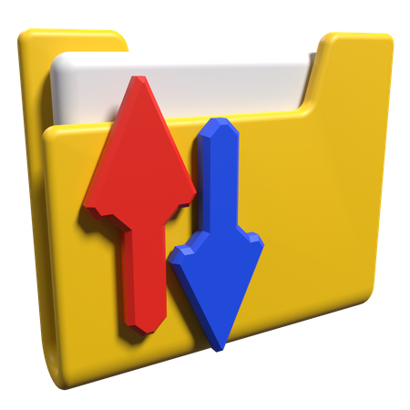 Folder Data Transfer 3D Icon