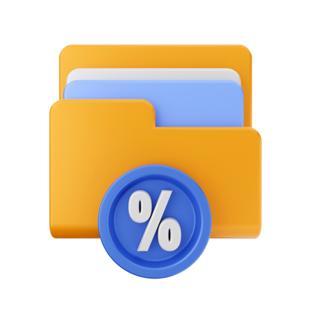 Folder discount  3D Icon