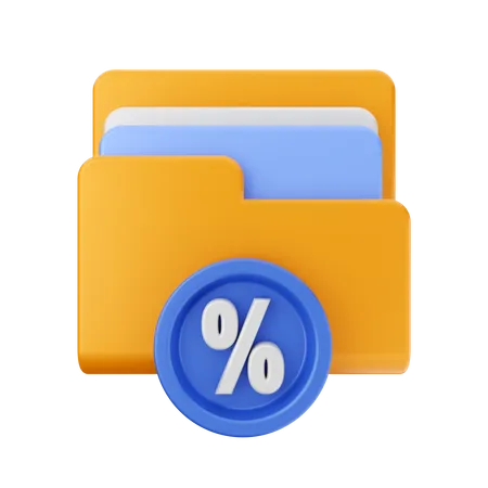 Folder discount  3D Icon