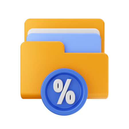 Folder discount  3D Icon