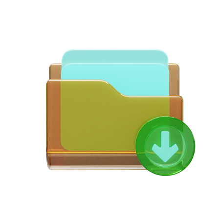Folder Download  3D Icon
