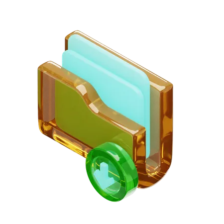 Cute Folder With Glass Material For Your Next Project 3D Icon