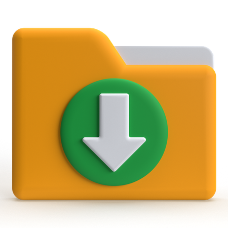 Folder Download  3D Icon