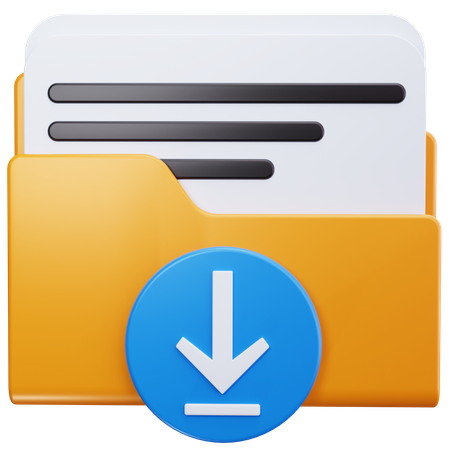 Folder Download  3D Icon
