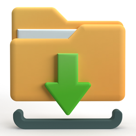 Folder Download  3D Icon