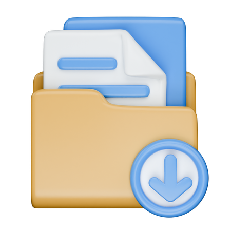 Folder Download  3D Icon