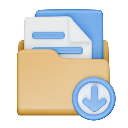 Folder Download  3D Icon
