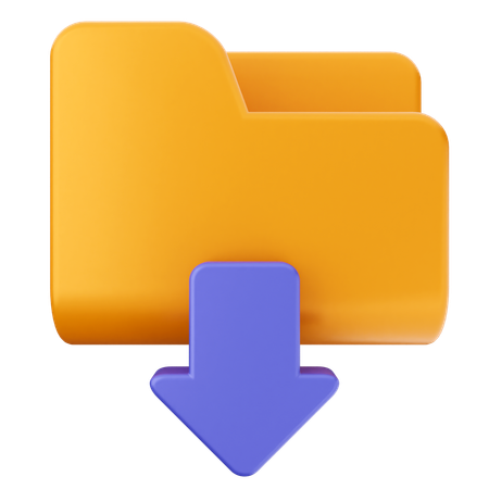 Folder Download  3D Icon