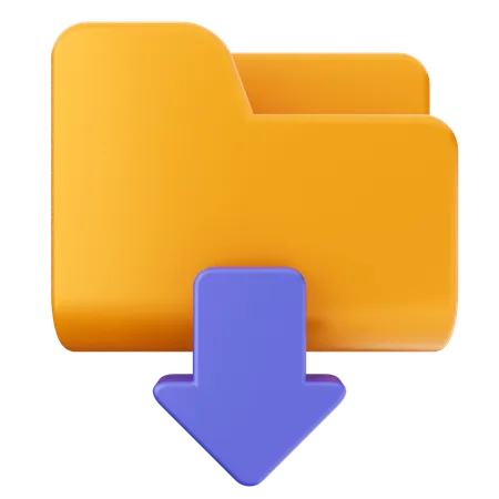 Folder Download  3D Icon