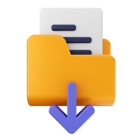 Folder Download  3D Icon