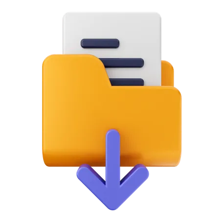 Folder Download  3D Icon