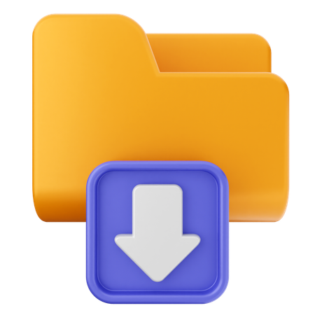 Folder Download  3D Icon