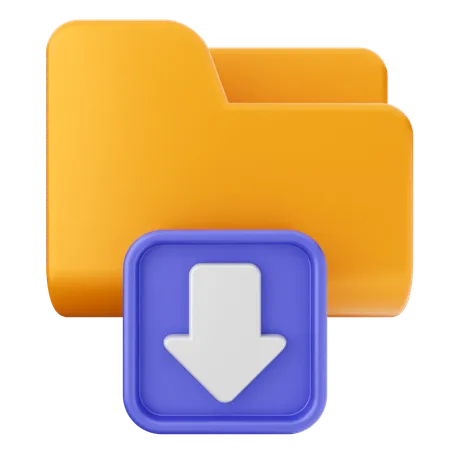 Folder Download  3D Icon