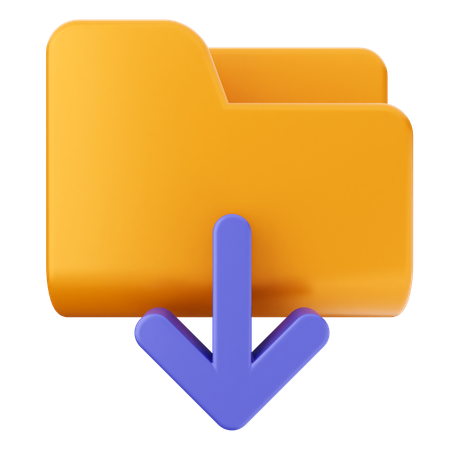 Folder Download  3D Icon