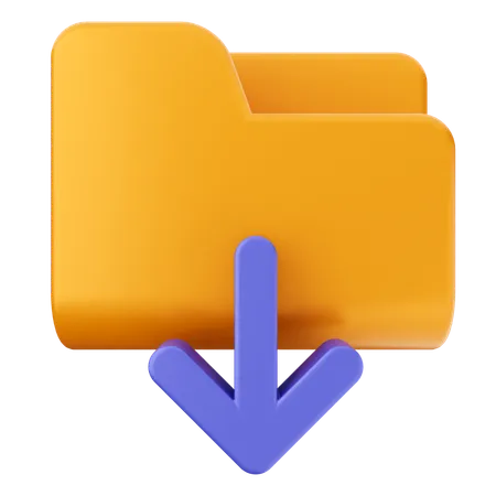 Folder Download  3D Icon