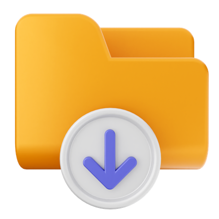 Folder Download  3D Icon