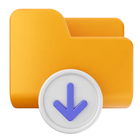 Folder Download  3D Icon