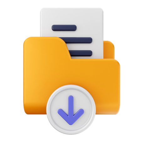 Folder Download  3D Icon