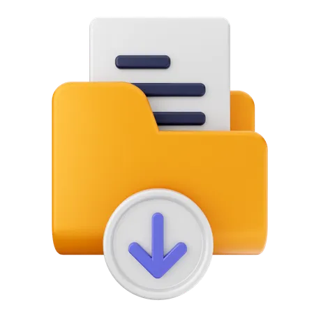 Folder Download  3D Icon