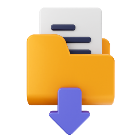 Folder Download  3D Icon