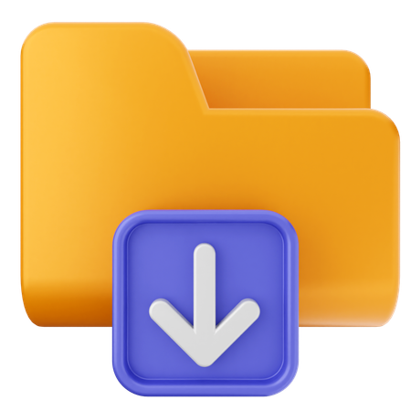 Folder Download  3D Icon