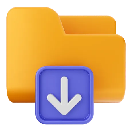 Folder Download  3D Icon