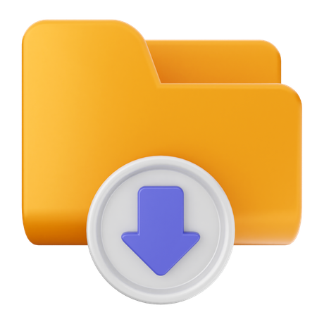 Folder Download  3D Icon