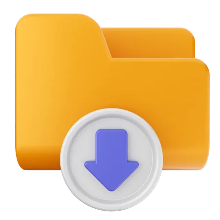 Folder Download  3D Icon