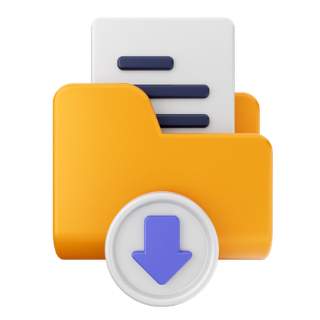 Folder Download  3D Icon