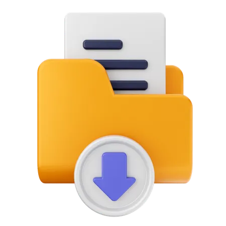 Folder Download  3D Icon